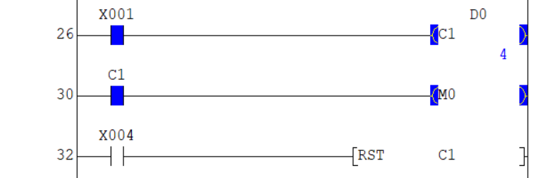 How to reset Mitsubishi PLC Counter?